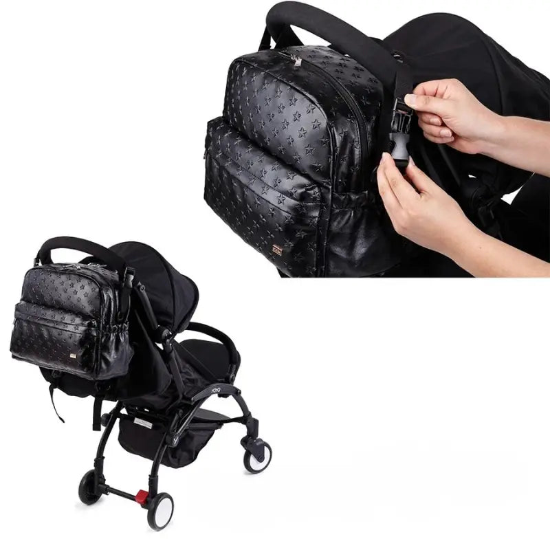 Wickeltasche Schwarz Star – Praktisch & stilvoll für unterwegs | Nuvlee