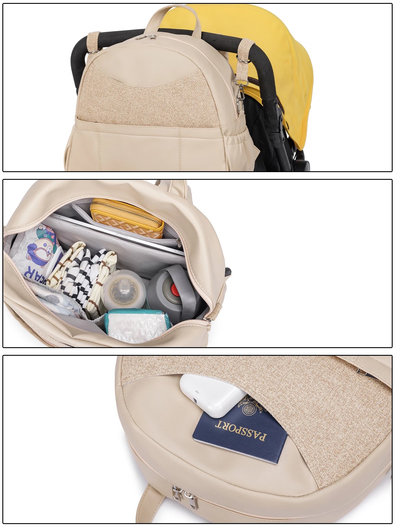 Wickeltasche Kinderwagen Patch – Stylisch & Aufhängbar | Nuvlee