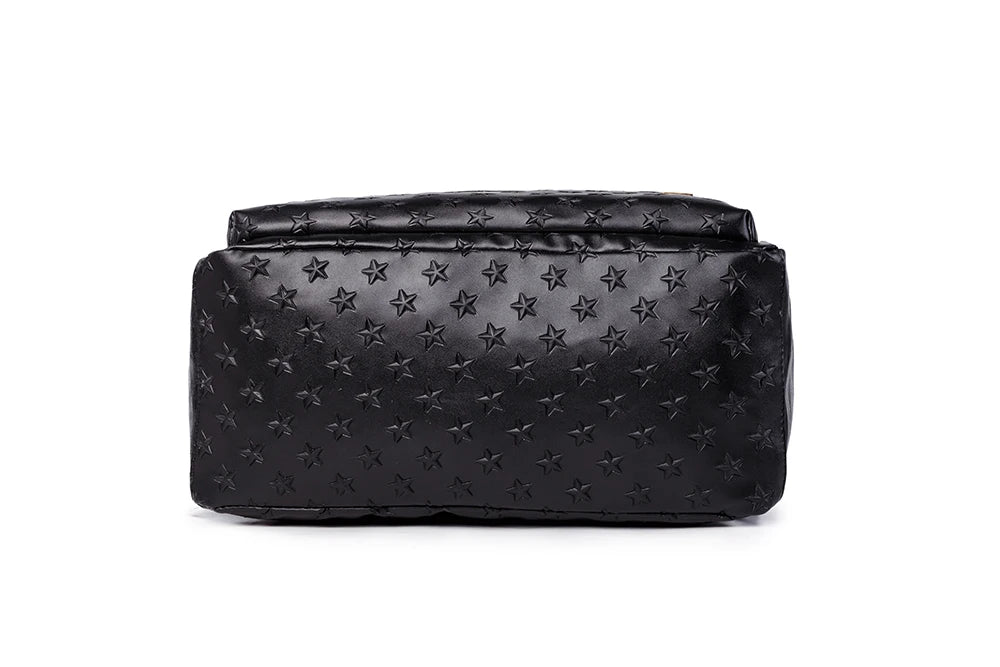 Wickeltasche Schwarz Star – Praktisch & stilvoll für unterwegs | Nuvlee