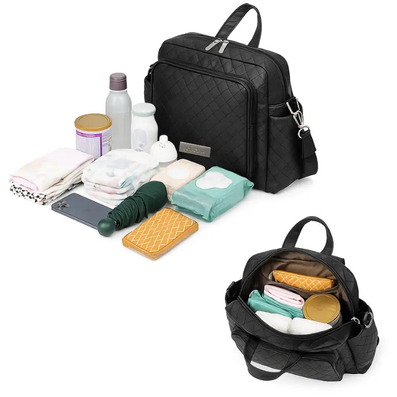 Wickeltasche Schwarz Travel – Robust & Geräumig | Nuvlee